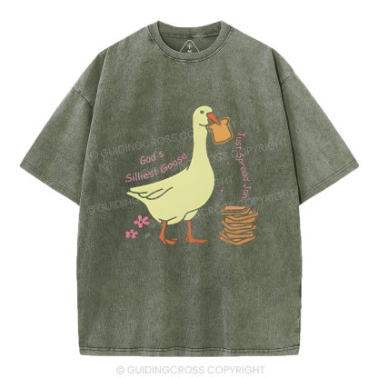 God's Silliest Goose Chirstian Washed T-Shirt