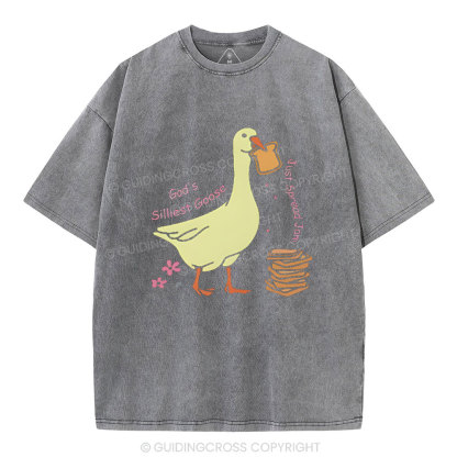 God's Silliest Goose Chirstian Washed T-Shirt