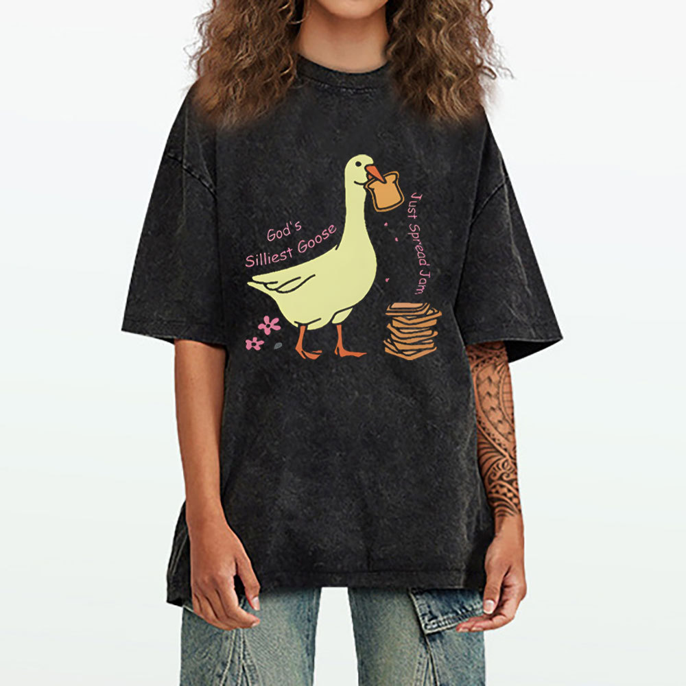 God's Silliest Goose Chirstian Washed T-Shirt