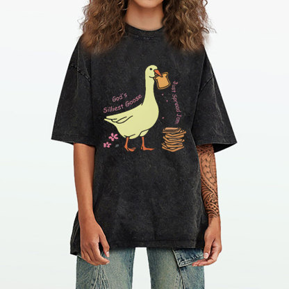 God's Silliest Goose Chirstian Washed T-Shirt