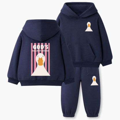 God's Silliest Goose Christian Kid Fleece Hoodie Set