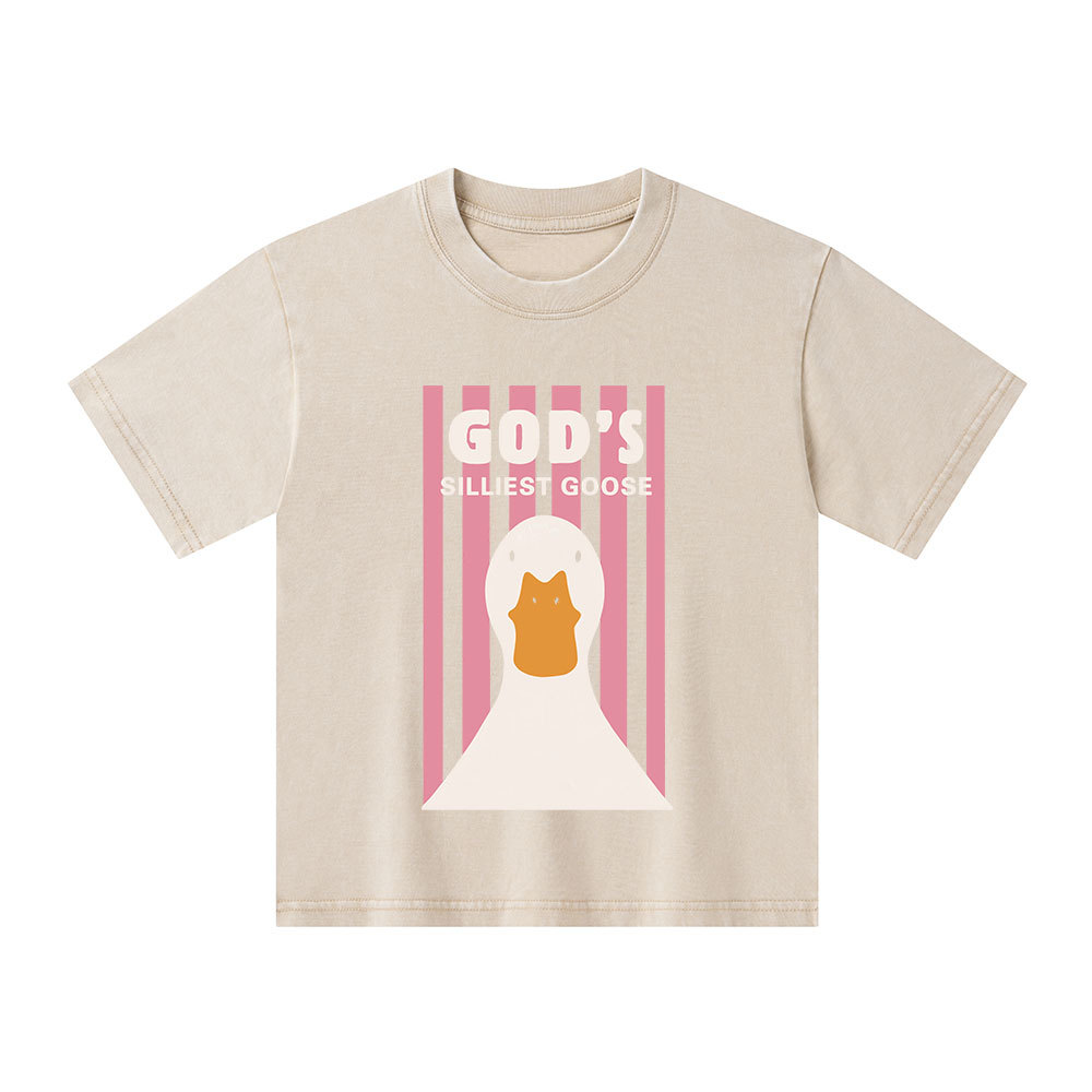 God's Silliest Goose Christian Kid Washed T-Shirt