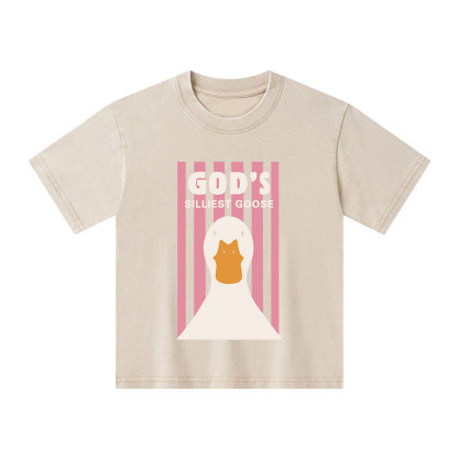 God's Silliest Goose Christian Kid Washed T-Shirt