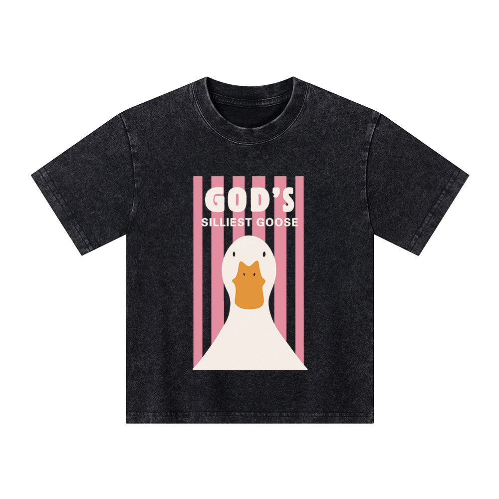 God's Silliest Goose Christian Kid Washed T-Shirt