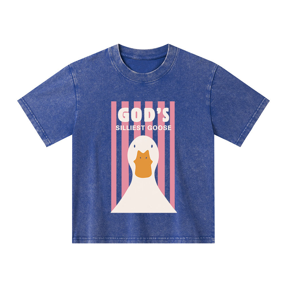 God's Silliest Goose Christian Kid Washed T-Shirt