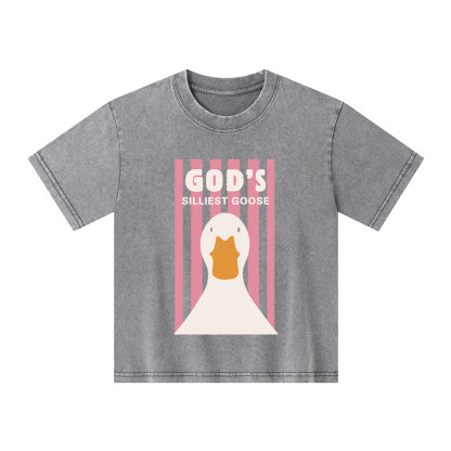 God's Silliest Goose Christian Kid Washed T-Shirt