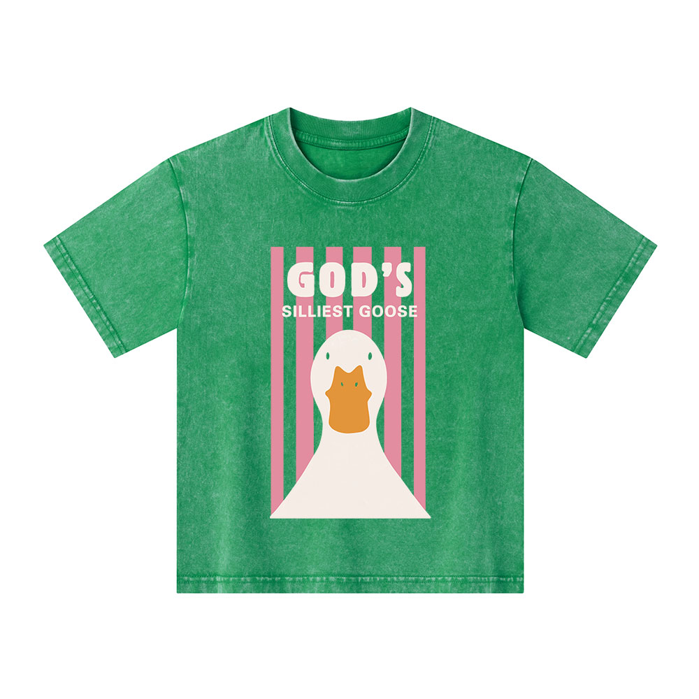 God's Silliest Goose Christian Kid Washed T-Shirt