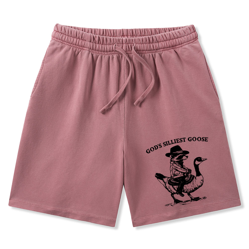 God's Silliest Goose Christian Washed Shorts