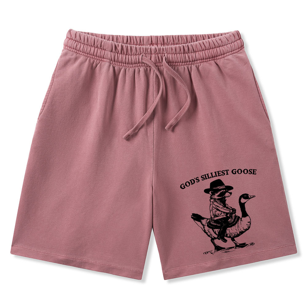 God's Silliest Goose Christian Washed Shorts