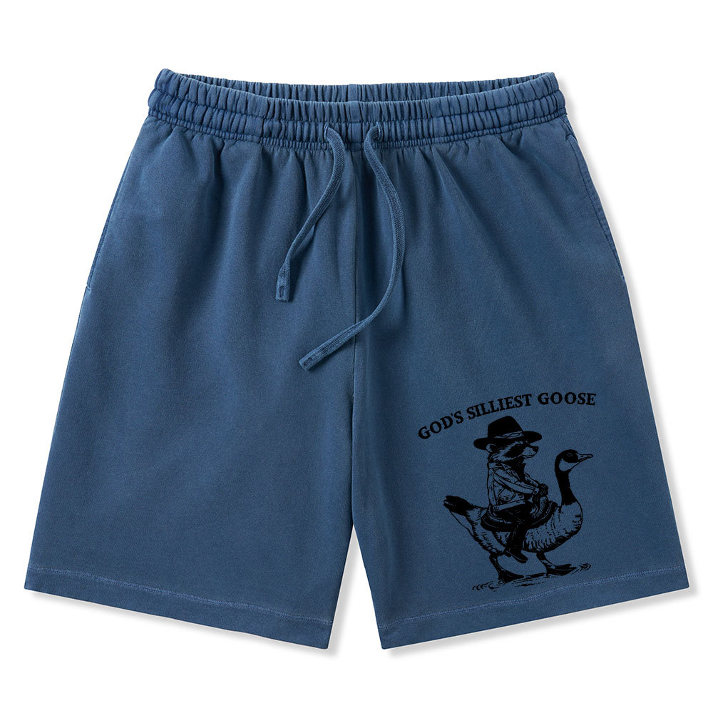 God's Silliest Goose Christian Washed Shorts