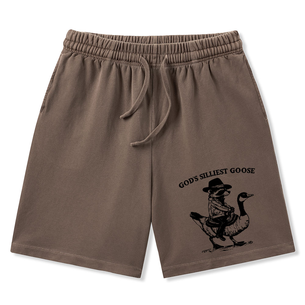 God's Silliest Goose Christian Washed Shorts