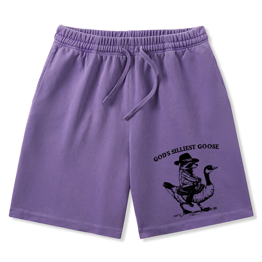 God's Silliest Goose Christian Washed Shorts