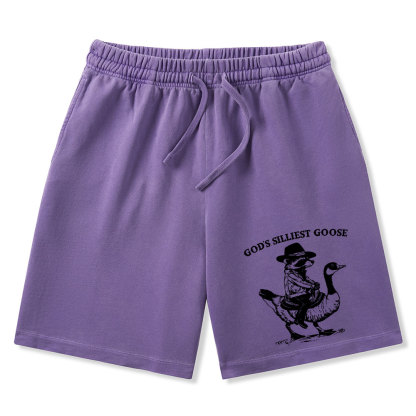 God's Silliest Goose Christian Washed Shorts