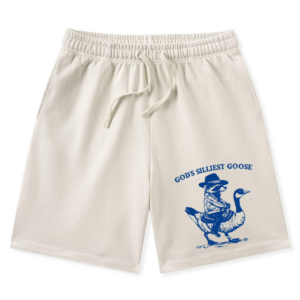 God's Silliest Goose Christian Washed Shorts