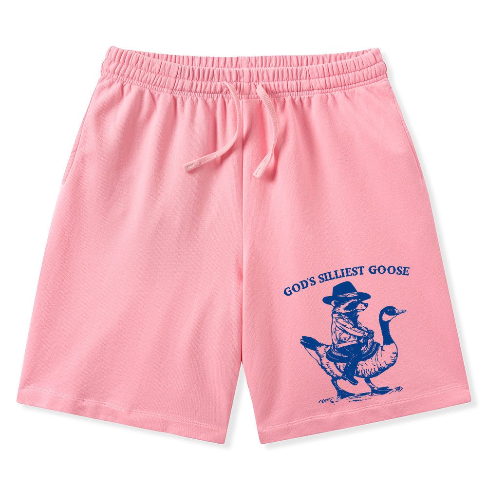 God's Silliest Goose Christian Washed Shorts