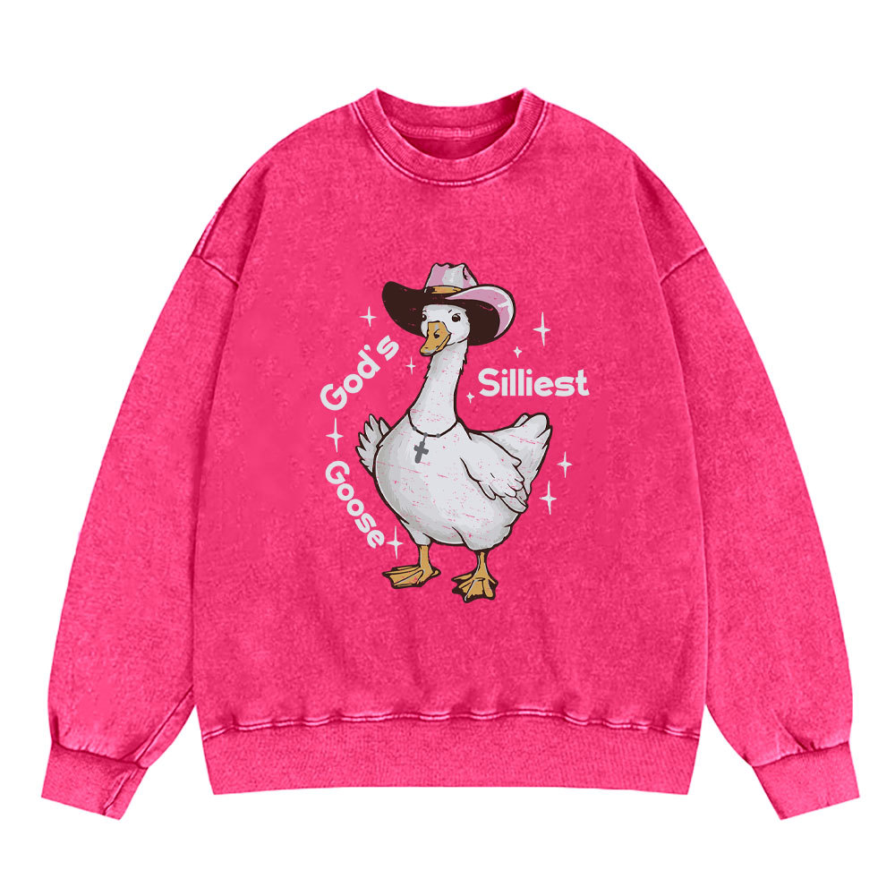 God's Silliest Goose Christian Washed Sweatshirt