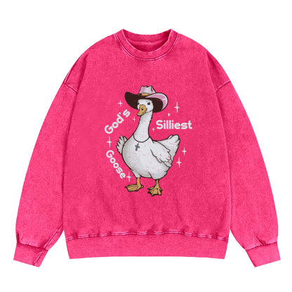 God's Silliest Goose Christian Washed Sweatshirt