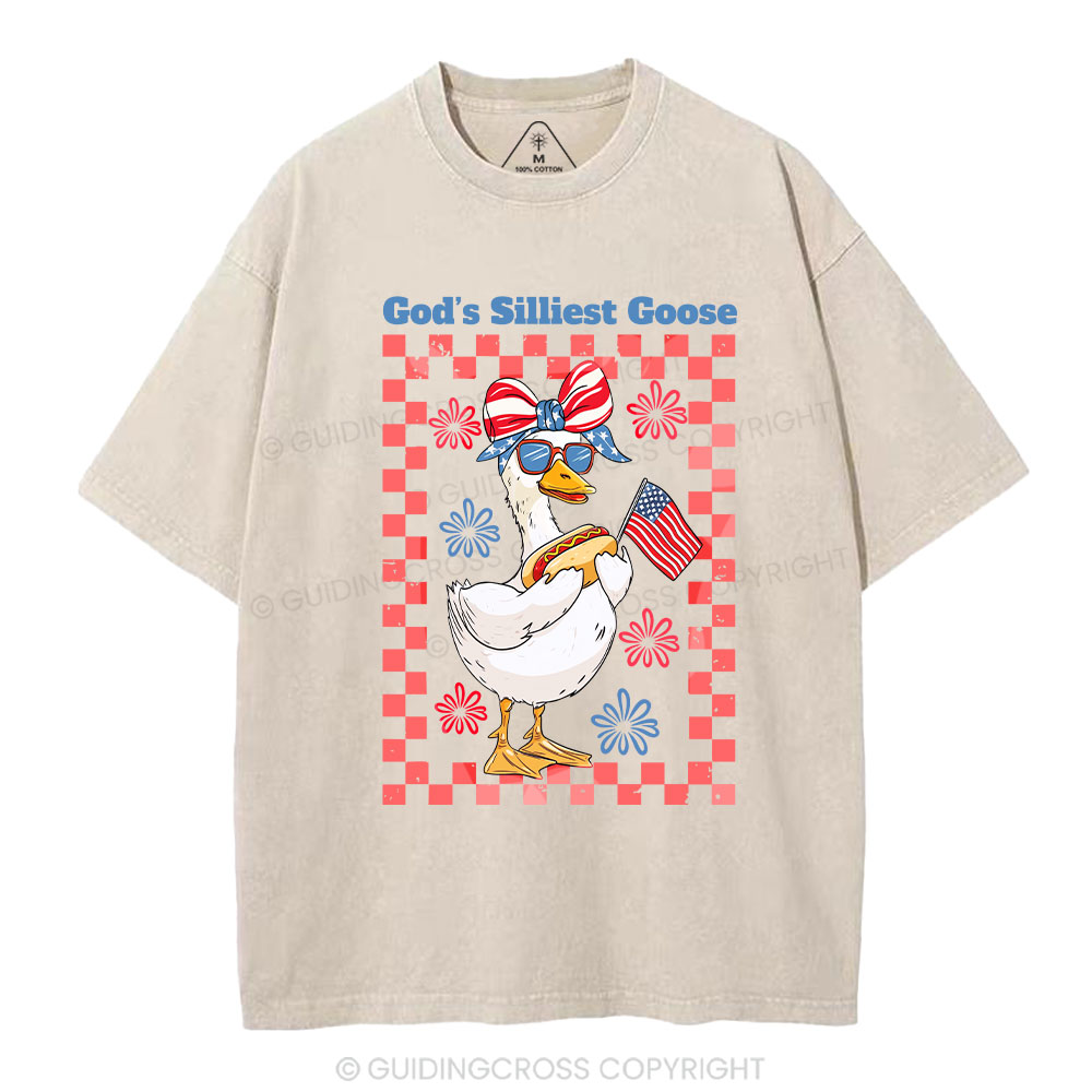 God's Silliest Goose Christian Washed T-Shirt