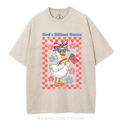 God's Silliest Goose Christian Washed T-Shirt
