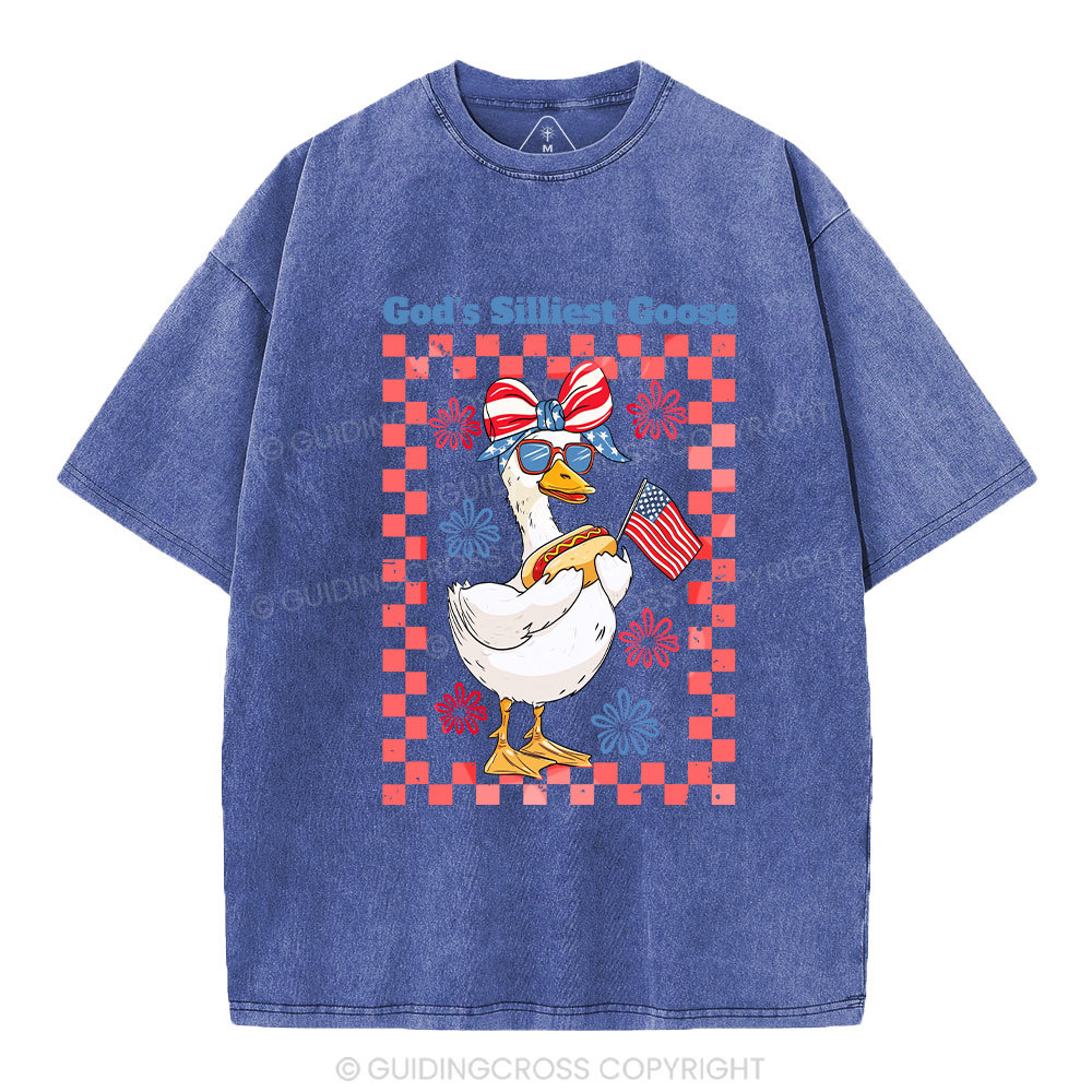 God's Silliest Goose Christian Washed T-Shirt