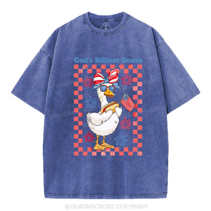 God's Silliest Goose Christian Washed T-Shirt