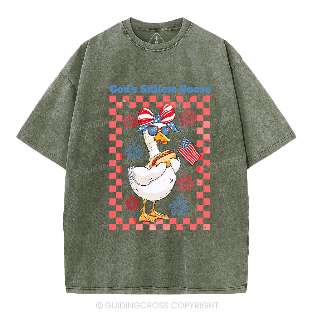 God's Silliest Goose Christian Washed T-Shirt