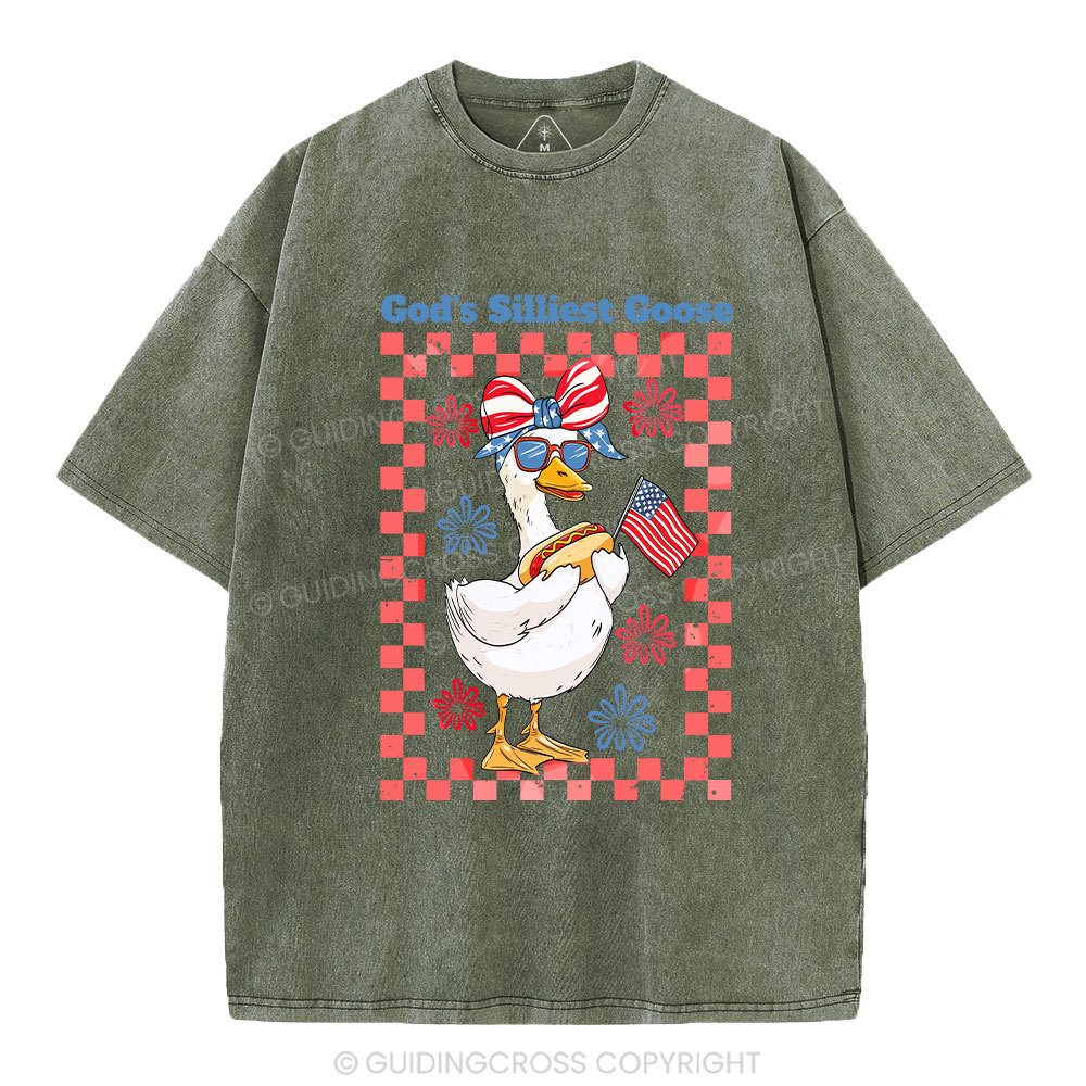 God's Silliest Goose Christian Washed T-Shirt