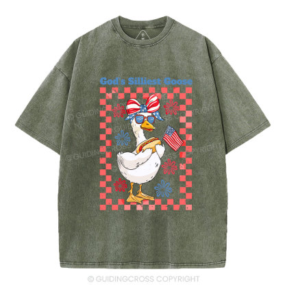 God's Silliest Goose Christian Washed T-Shirt