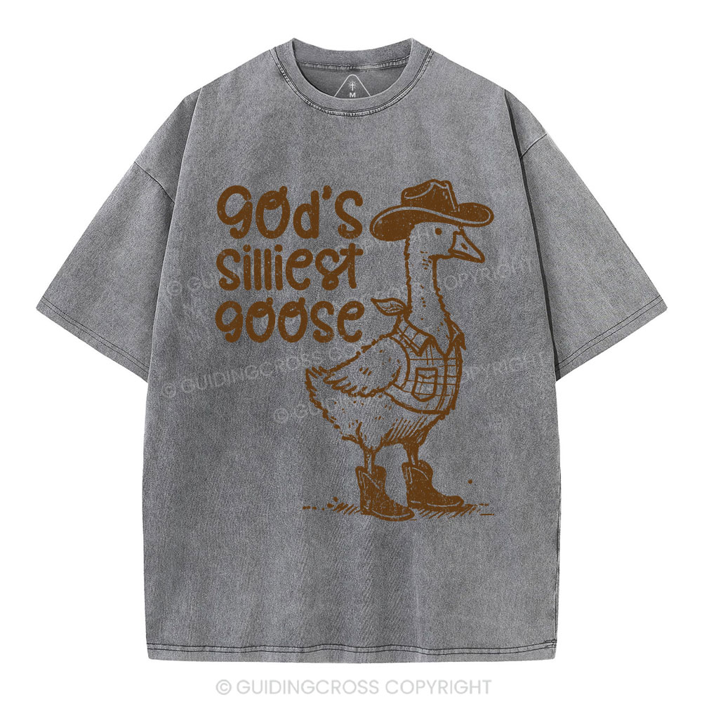 God's Silliest Goose Christian Washed T-Shirt