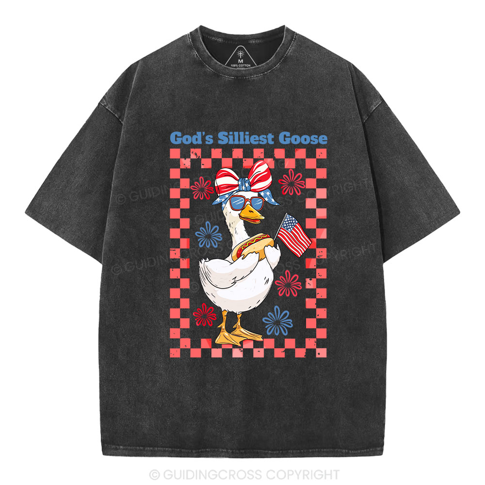God's Silliest Goose Christian Washed T-Shirt