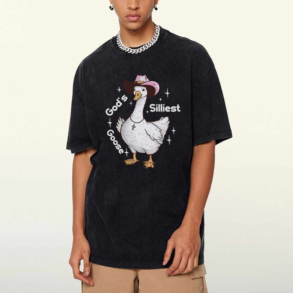 God's Silliest Goose Christian Washed T-Shirt