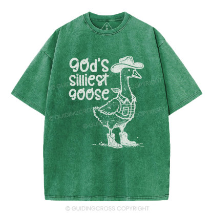 God's Silliest Goose Christian Washed T-Shirt