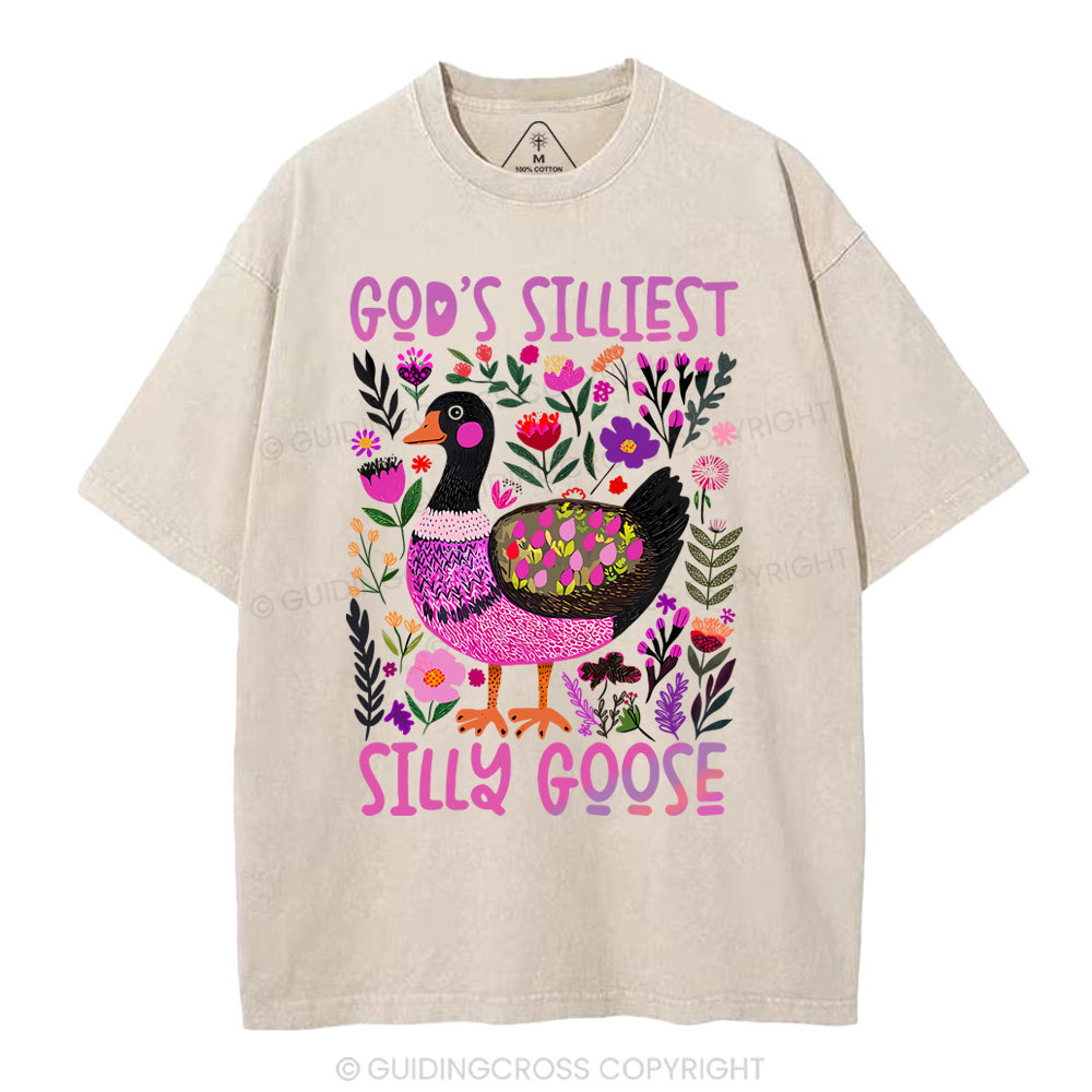 God's Silliest Goose Christian Washed T-Shirt