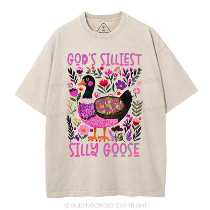 God's Silliest Goose Christian Washed T-Shirt