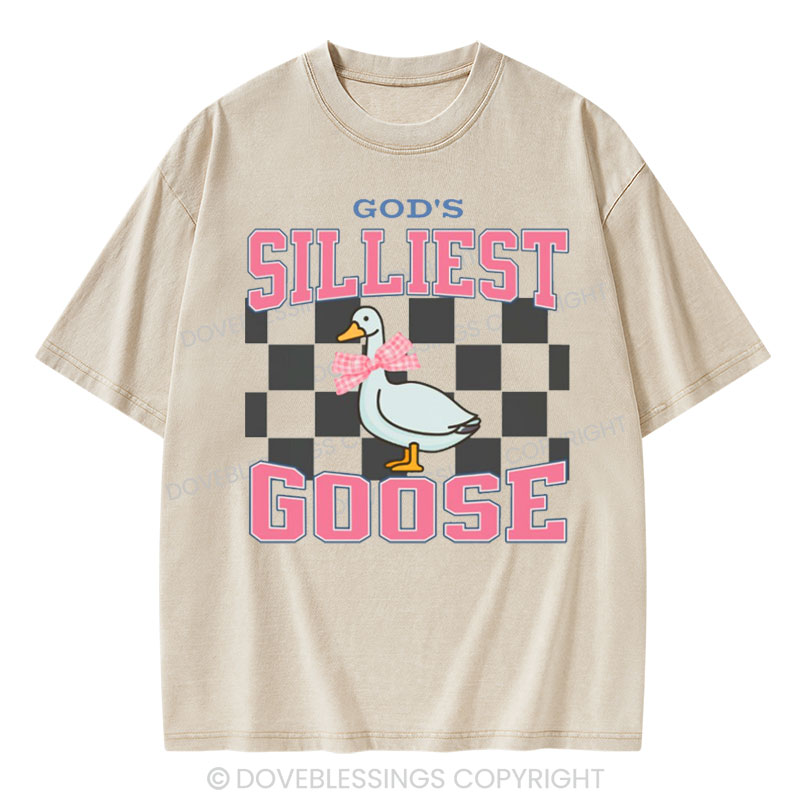 God's Silliest Goose Christian Washed T-Shirt