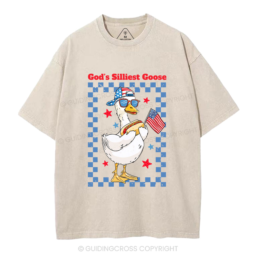 God's Silliest Goose Christian Washed T-Shirt