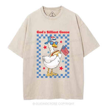 God's Silliest Goose Christian Washed T-Shirt
