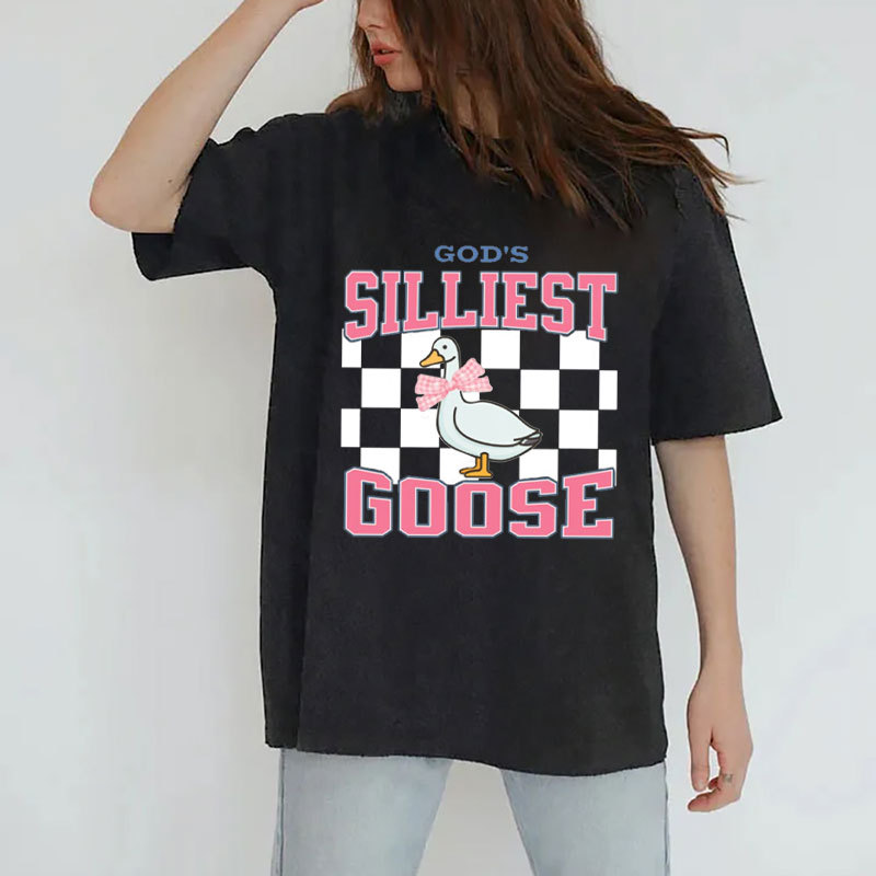 God's Silliest Goose Christian Washed T-Shirt