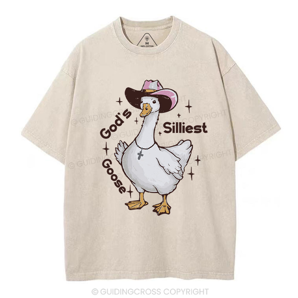 God's Silliest Goose Christian Washed T-Shirt