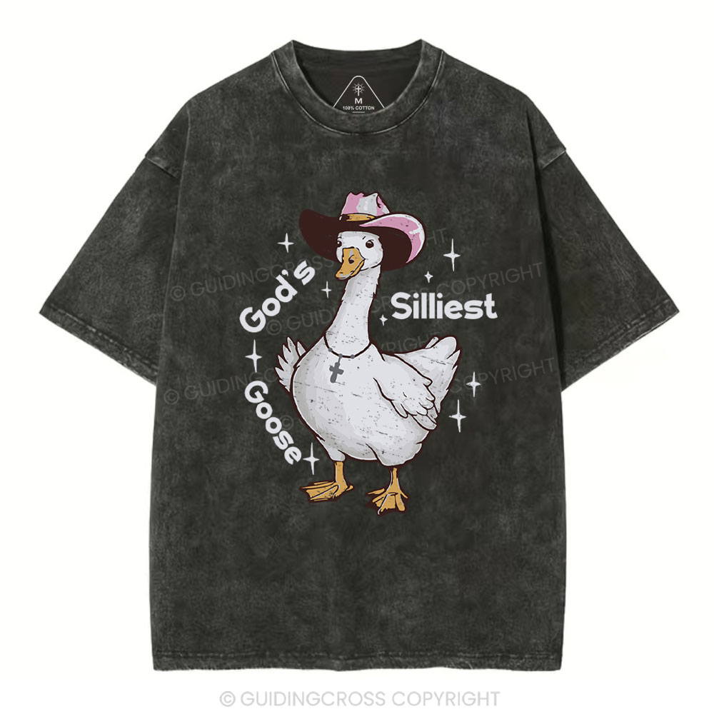 God's Silliest Goose Christian Washed T-Shirt