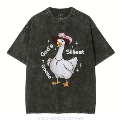 God's Silliest Goose Christian Washed T-Shirt