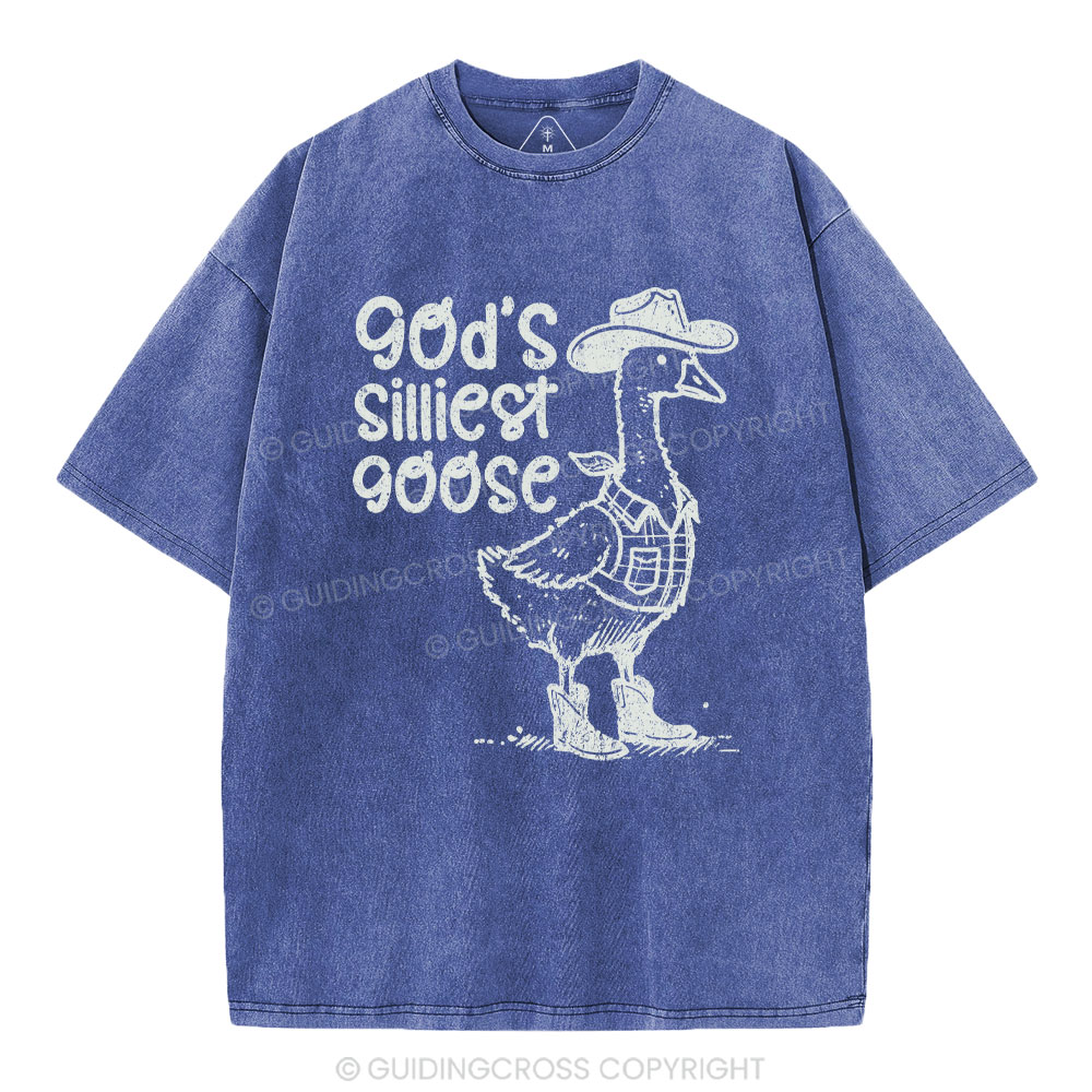 God's Silliest Goose Christian Washed T-Shirt