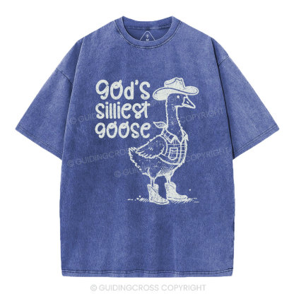 God's Silliest Goose Christian Washed T-Shirt