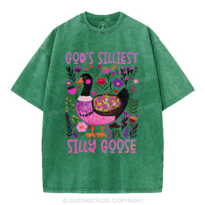 God's Silliest Goose Christian Washed T-Shirt