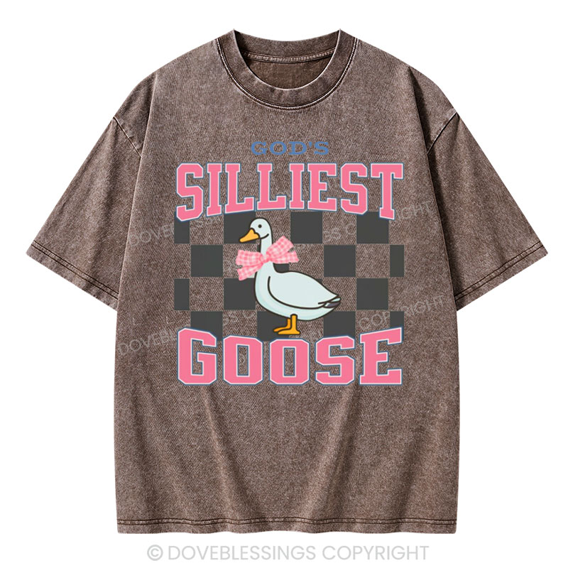 God's Silliest Goose Christian Washed T-Shirt