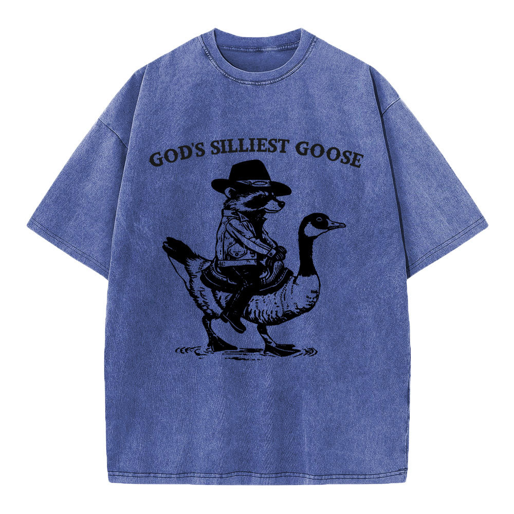 God's Silliest Goose Christian Washed T-Shirt