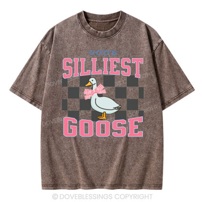 God's Silliest Goose Christian Washed T-Shirt