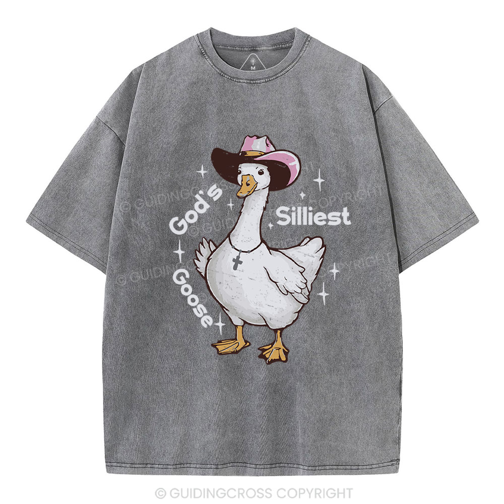 God's Silliest Goose Christian Washed T-Shirt