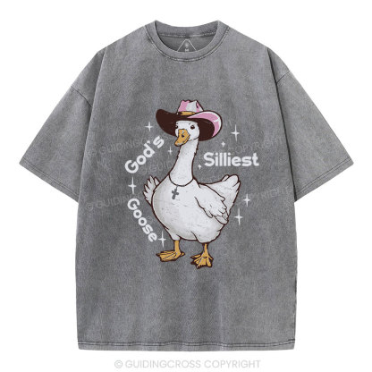 God's Silliest Goose Christian Washed T-Shirt