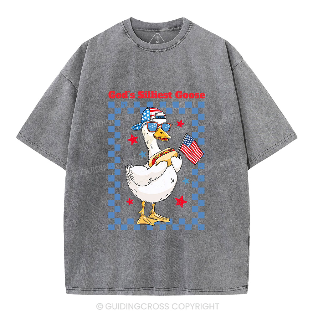God's Silliest Goose Christian Washed T-Shirt